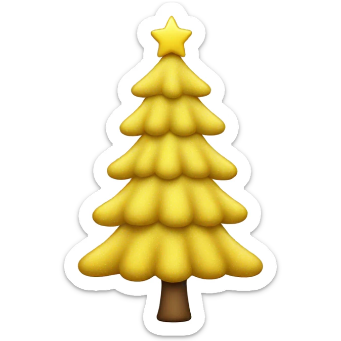 Yellow Christmas tree sticker