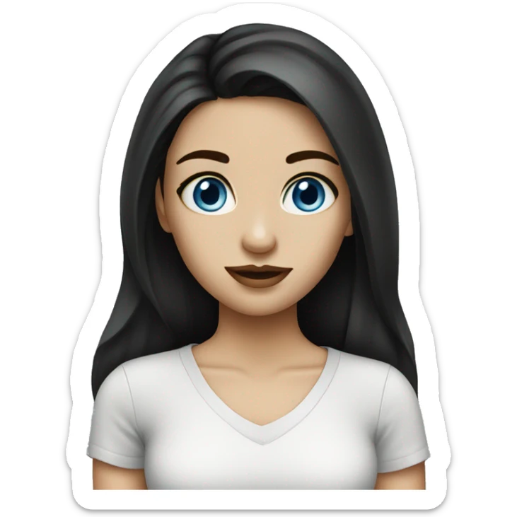 Pretty girl with blue eyes dark hair  sticker
