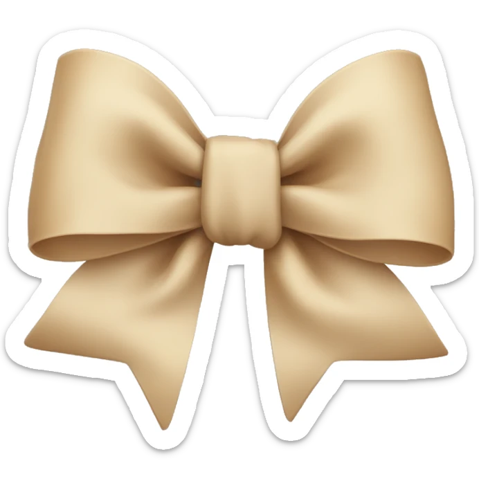 beige bow sticker