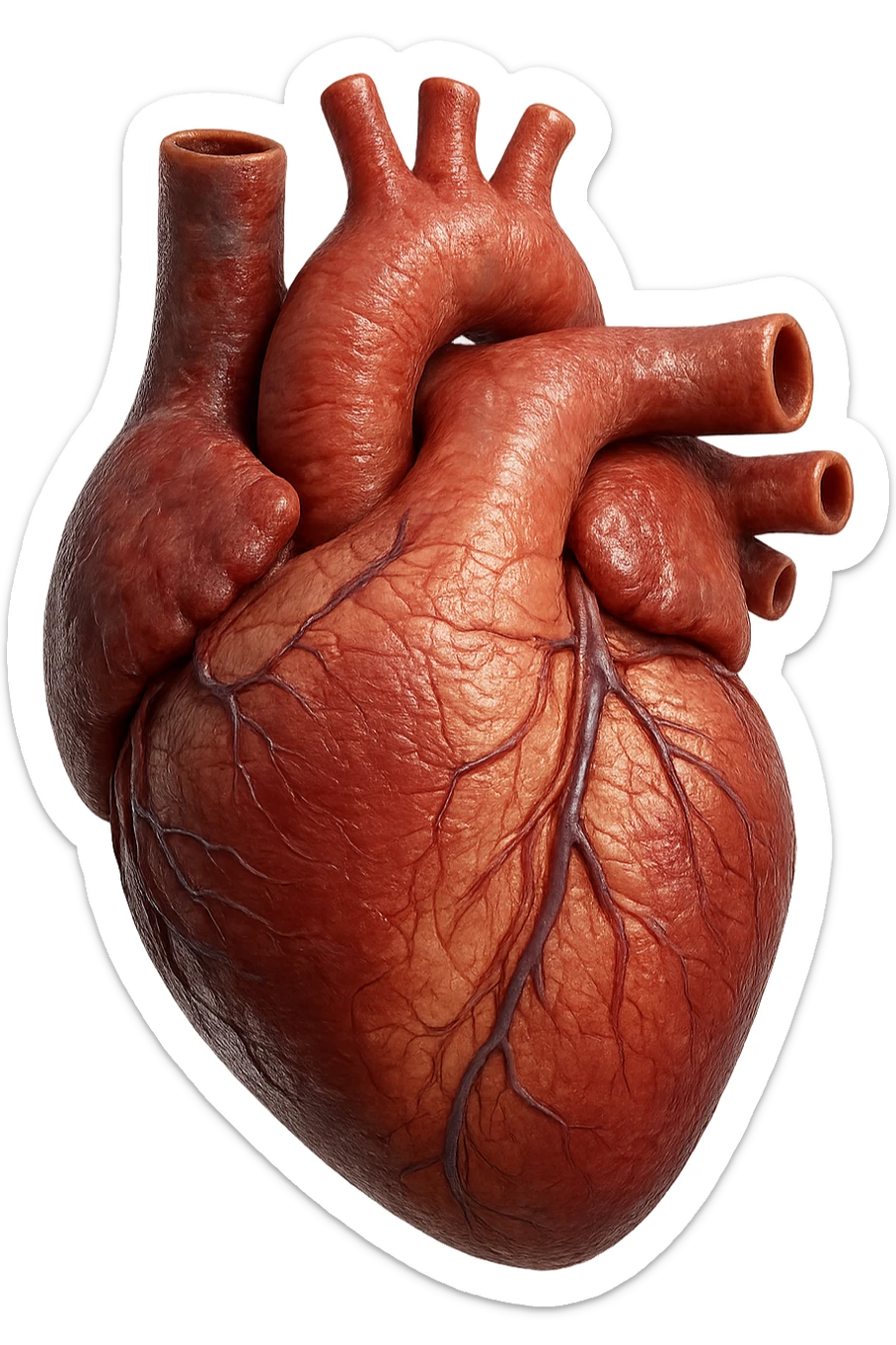 cuore anatomico 3d, iperrealistica 4k sticker