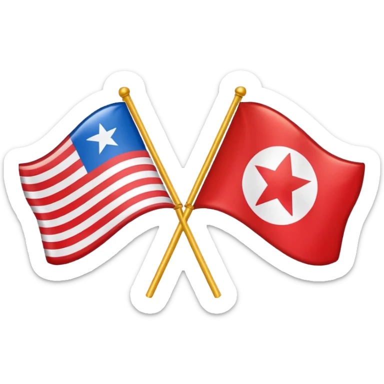About a emoji flag combination with Puerto Rico + North Korea emoji flag combination sticker