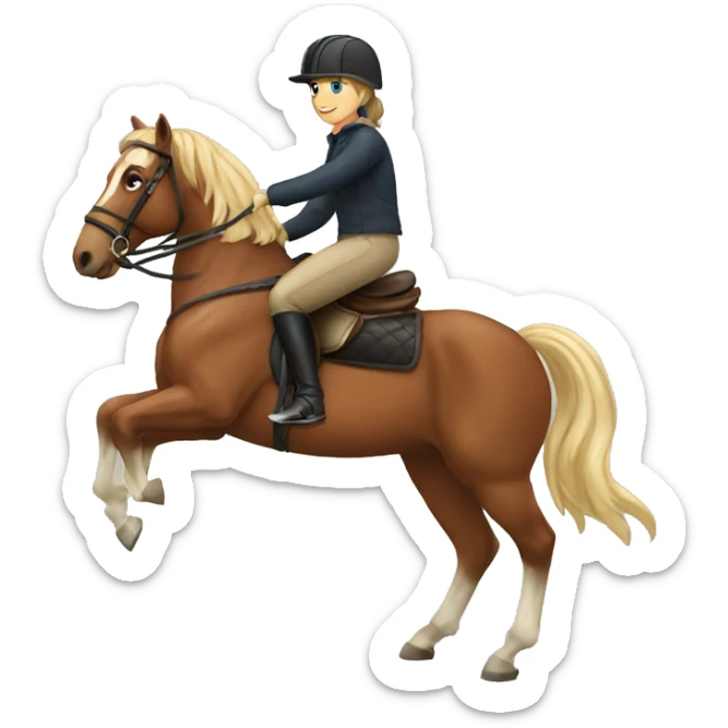   horse riding horse sticker