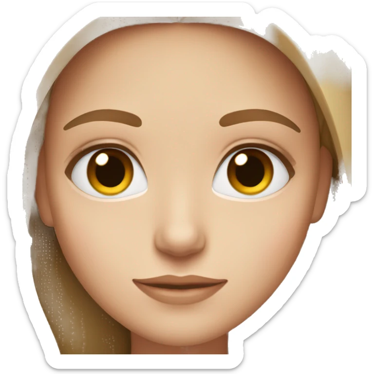White girl with hazel eyes and brown straight hair sticker