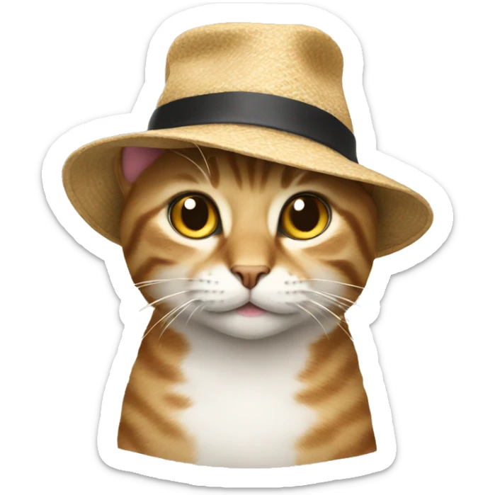 Cat wearing a hat  sticker