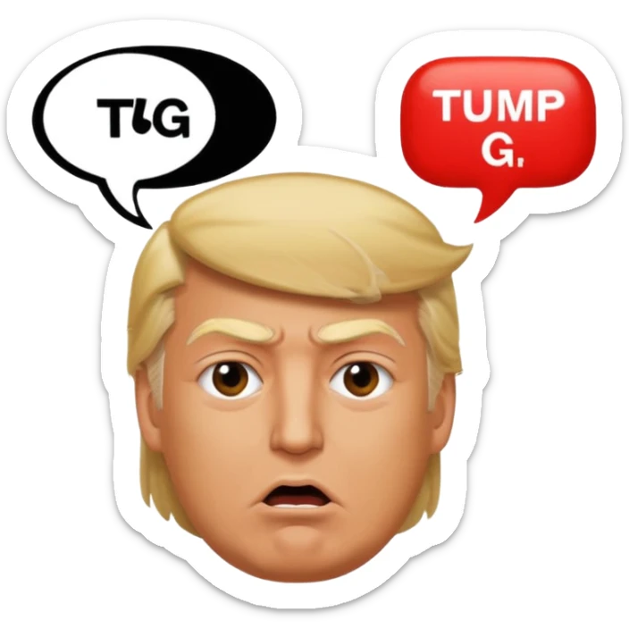 Trump  qui dit des gros mots dans une bulle et qui dit tg  sticker