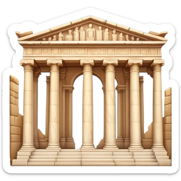 The Library of Celsus Landmark Emoji – Depicting its marble facade, carved columns, and statues. sticker