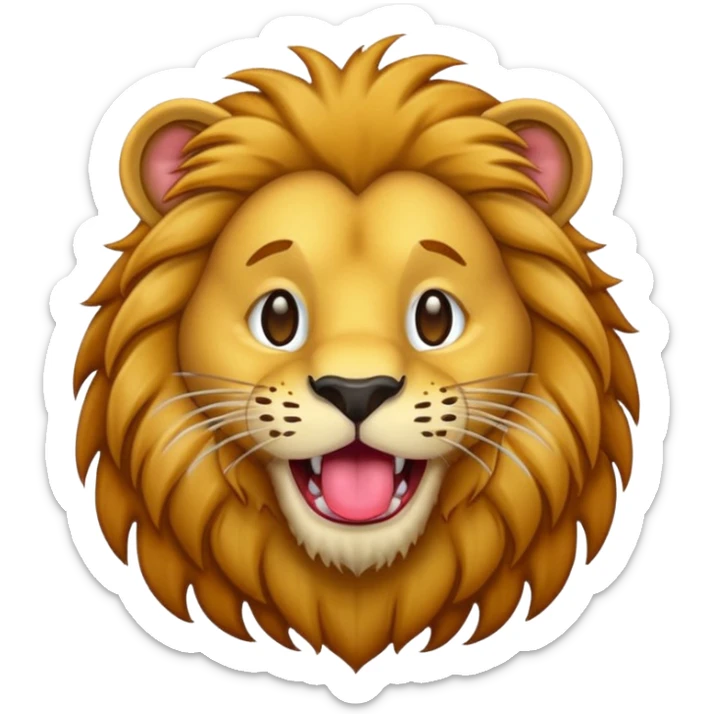 thirsty lion emoji without a body with tongue stuck out sticker