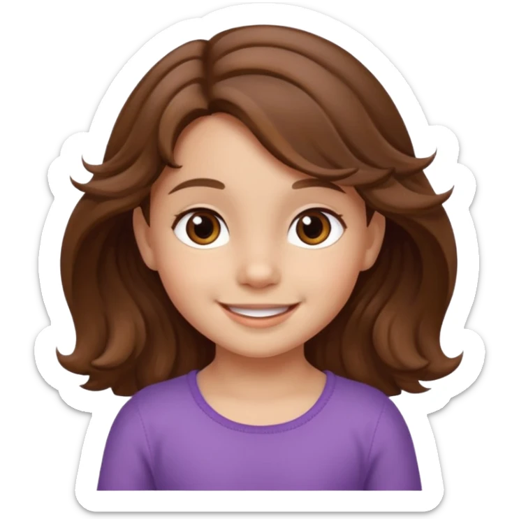 3yr old girl wavy/cyrly brown hair brown eyes skinny sticker