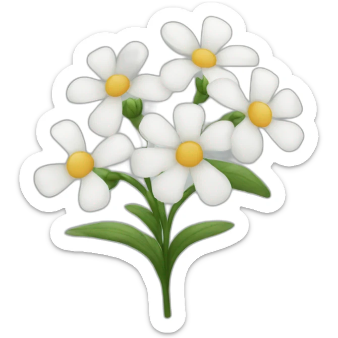 White flowers sticker