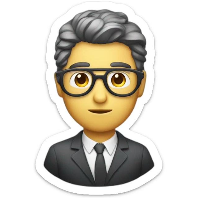 Persona sin pelo en la cabeza con gafas y nariz muy grande sticker