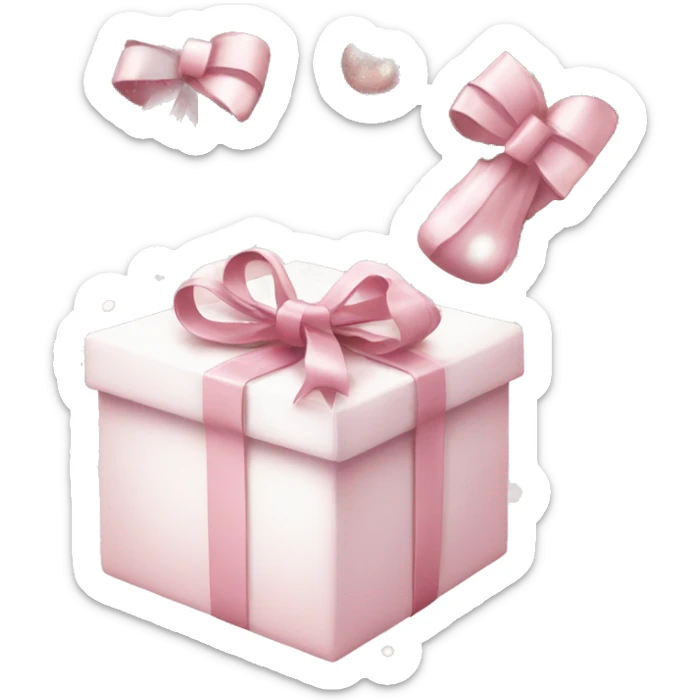 Light pink Christmas gifts under a white Christmas tree  sticker