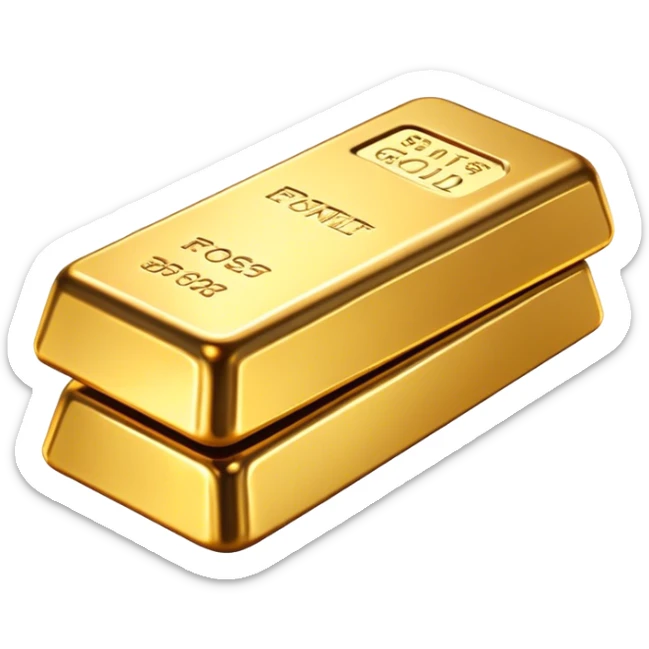 Cinematic Realistic Gold Bar, Radiant and brilliant, with smooth, polished golden bars reflecting the light in stunning highlights. The soft, warm glow of the metal exudes luxury and elegance, catching every glimmer in the surrounding environment. Soft glowing outline, capturing the essence of wealth and timeless beauty in gleaming gold. sticker