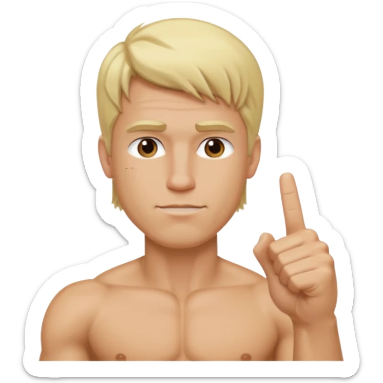 blonde hair tall thick naked and with middle finger up a man sticker