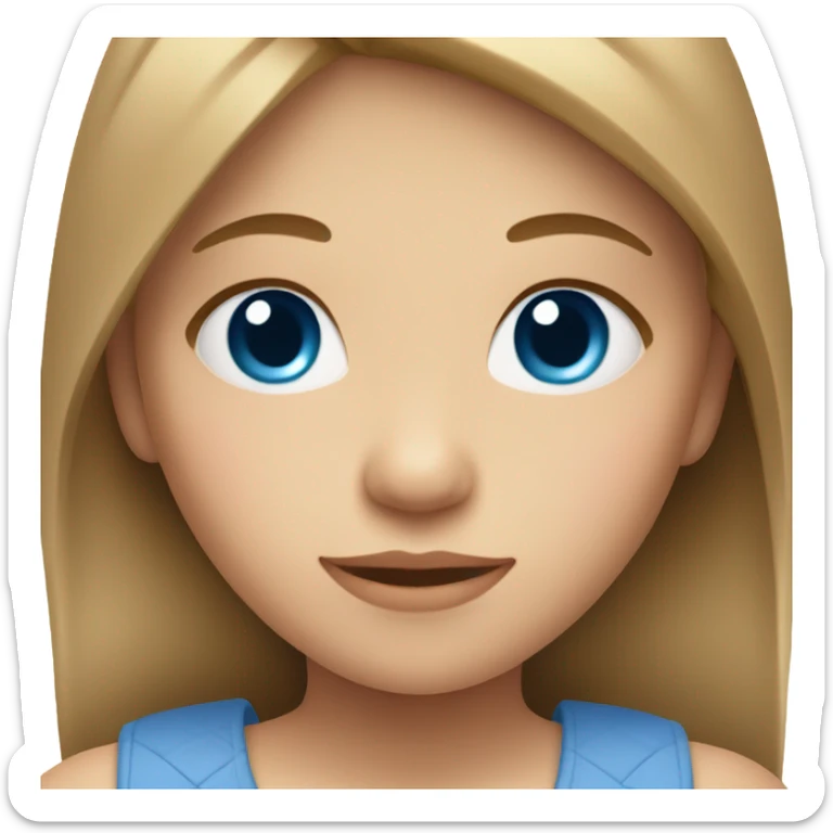 Little girl with short light brown hair blue eyes and super cute  sticker