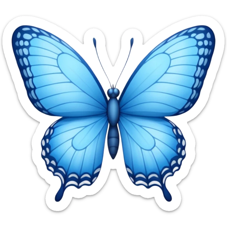 Bisa buat emote kupu-kupu versi warna biru ga? Tolong buatin dong..( 🦋) yang ini, versi birunya  sticker