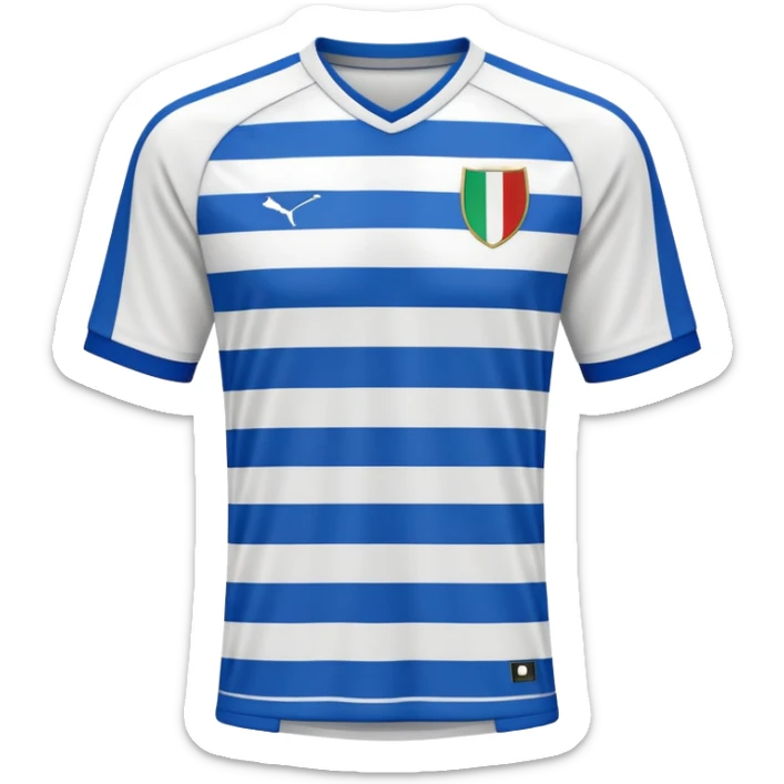 White and blue striped soccer jersey, Italian football team style sticker