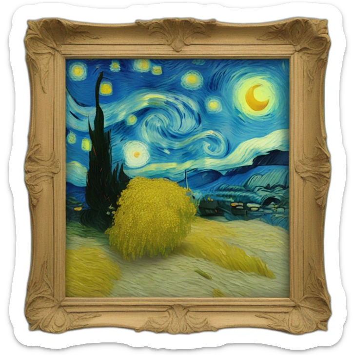 van gogh happy sticker