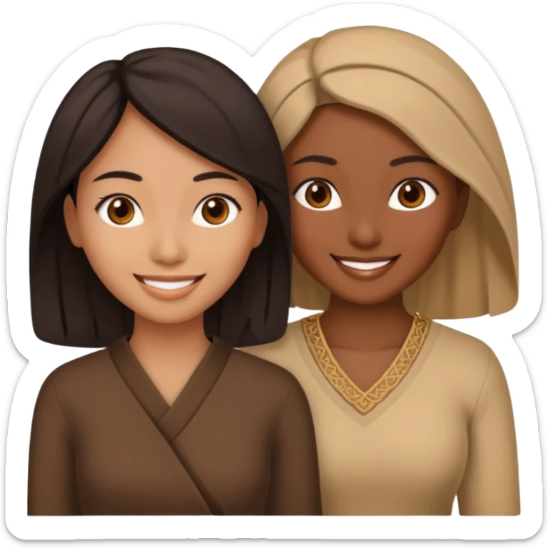 a group of 3 women, one is black, one is asian, one is indian sticker