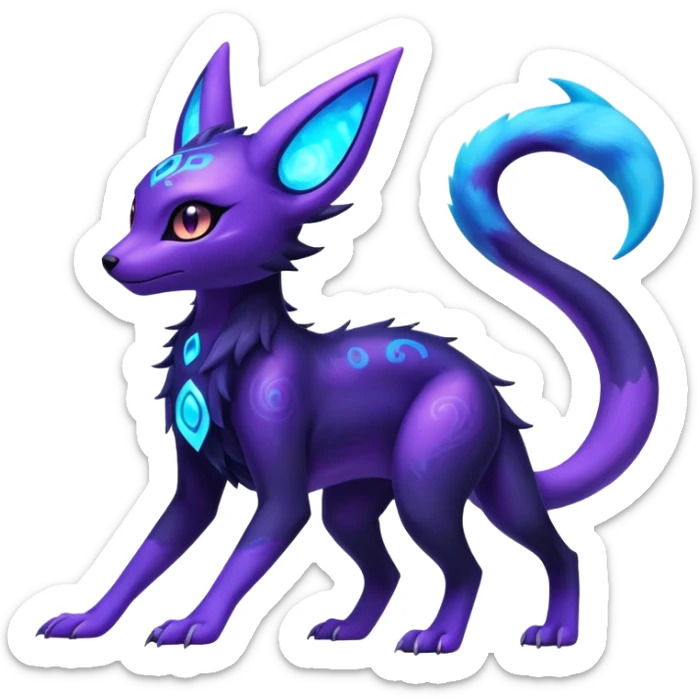 Shiny Ethereal Celestial Futuristic Salandit-Umbreon-Espeon-Hybrid (Full body) sticker