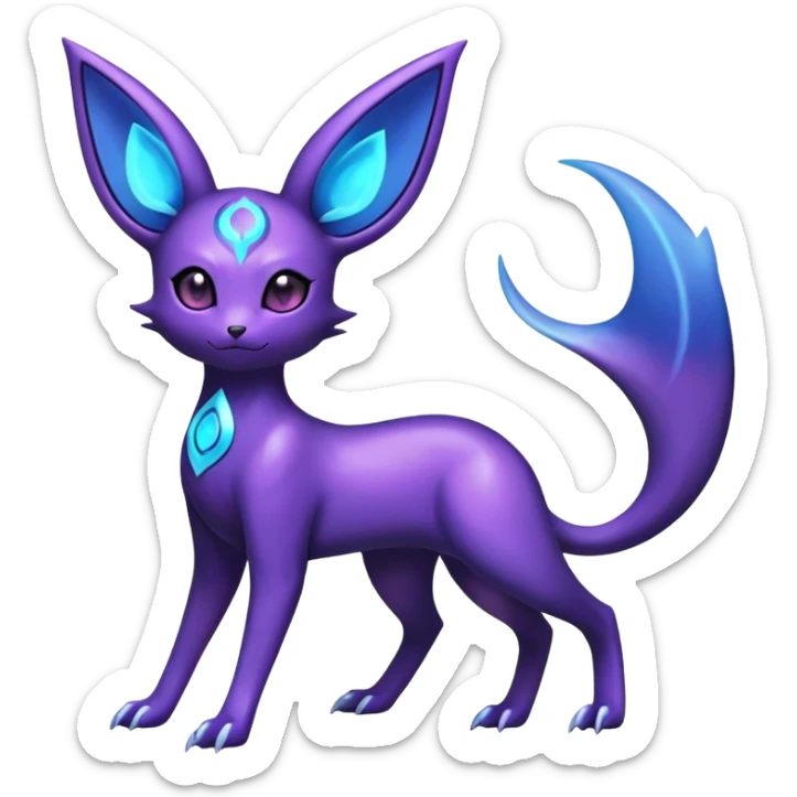 Shiny Dark Ethereal Noibat-Espeon-Umbreon-Nidorino-fusion-hybrid full body sticker