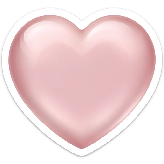 Rose quartz heart with soft pink color and smooth polished surface showing gentle translucency sticker