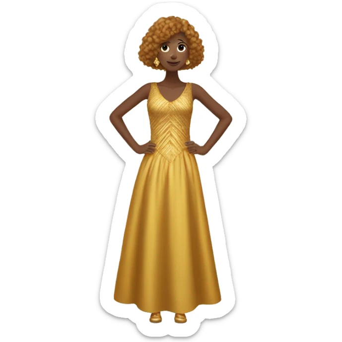 Golden frange dress sticker