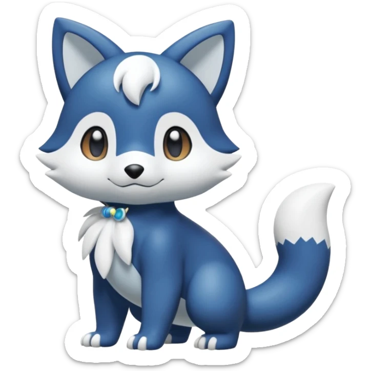 Buizel-Oshawott-Meowstic-Fakémon-hybrid-creature (full body)  sticker