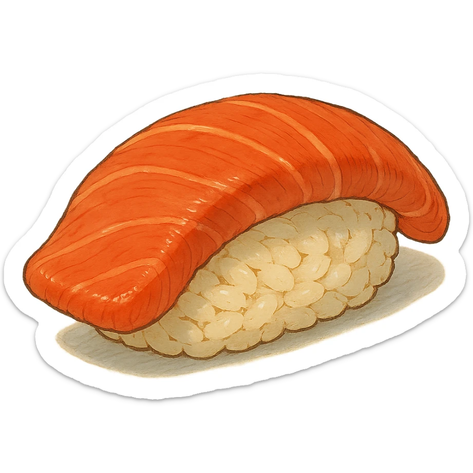 nigiri sushi in ghibli style sticker