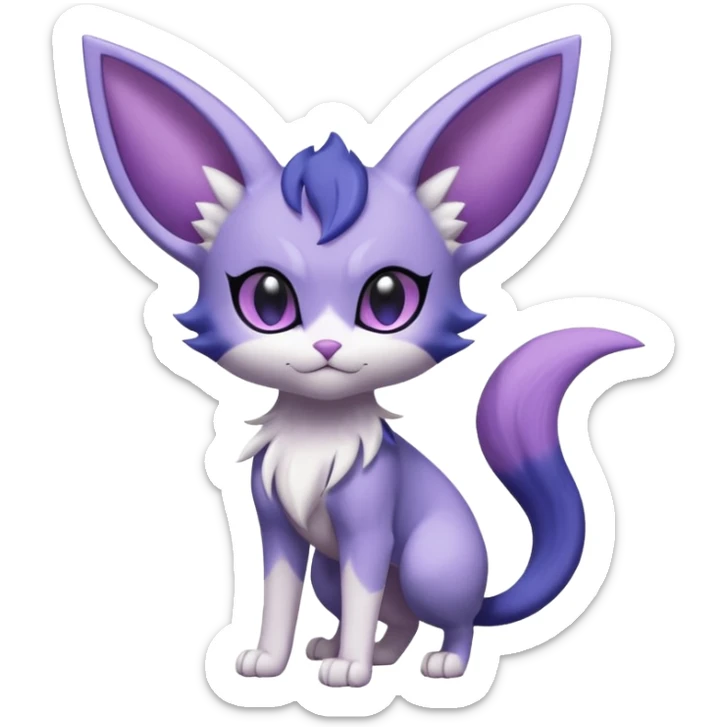 Espeon-Purrloin-Meowstic-Fakémon-hybrid-creature (full body)  sticker