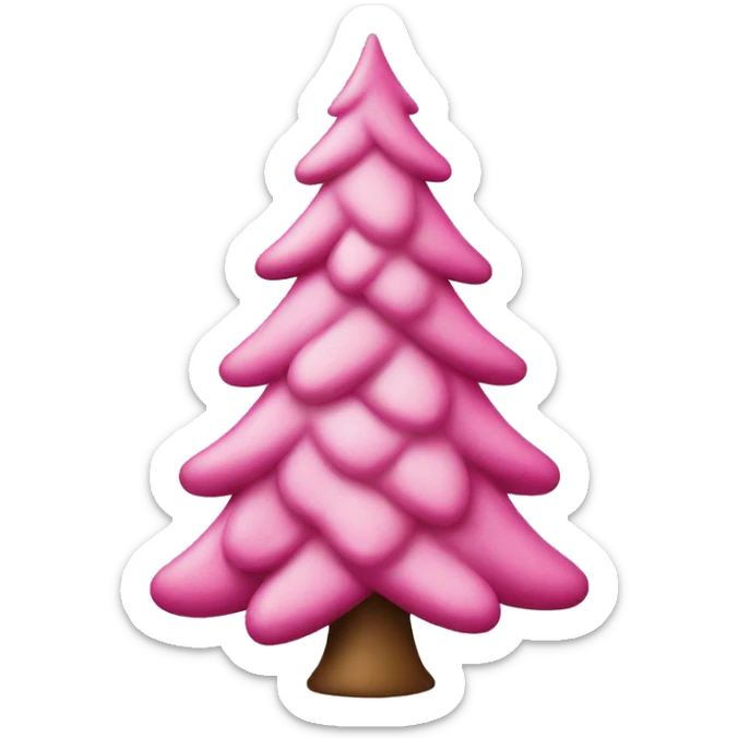 Pink Christmas tree sticker