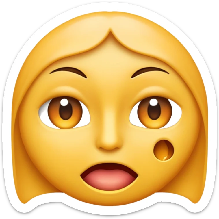 crée un visage emoji iphone avec les yeux en mode malicieux, avec le bout de l'index dans la bouche sur le coté en mode coquin comme envie de croquer sticker