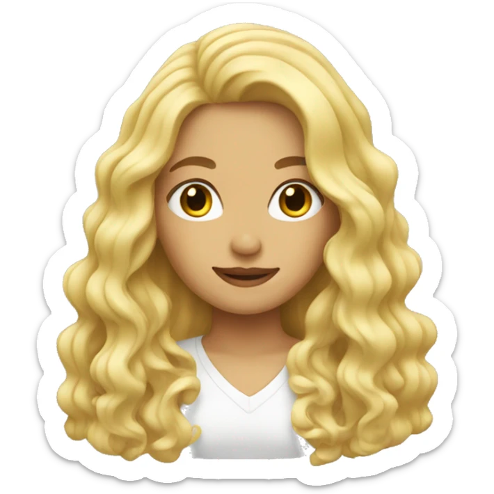 blonde girl with long wavy hair sticker