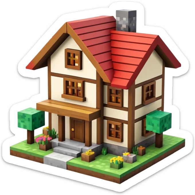 Minecraft house sticker