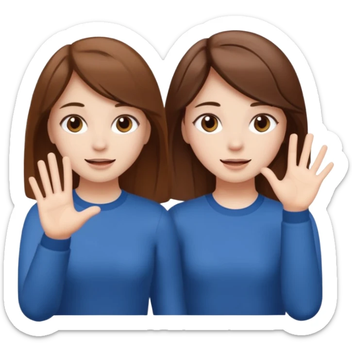Two girls saying six seven one with brown hair. And doing hand movements  white skin six seven  sticker