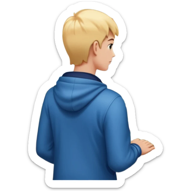 quelqu'un qui admire la vue depuis un point panoramique qui done sur une ville
 sticker