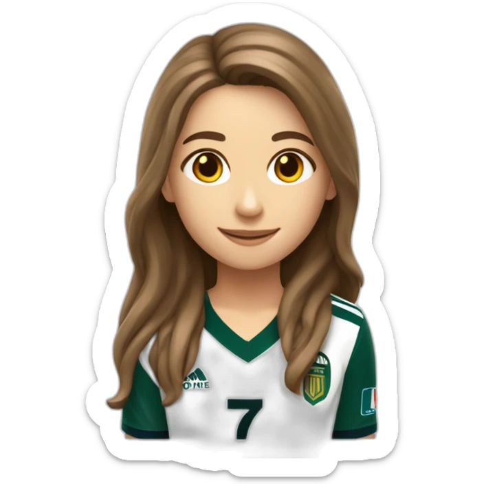 Caucasian girl with long Brown hair doing cr7 celebration full body sticker