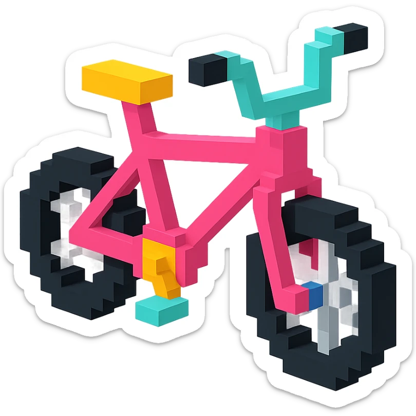 розовый велосипед BMX, no background sticker