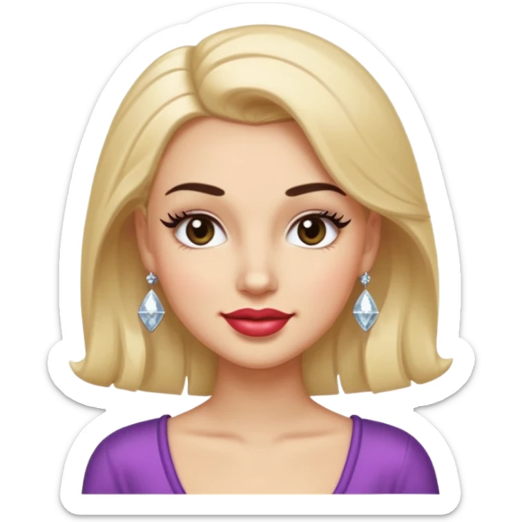 A face with one raised brow, a smirk, and a wink. Long fake lashes, gloss that glows.  Maybe a tilted head pose with a hand-on-hip silhouette or a tiny sparkle accent to emphasize confidence. sticker
