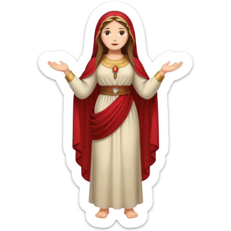 fullbody Mary Magdalene, voluptuous and strong, in traditional biblical dress sticker
