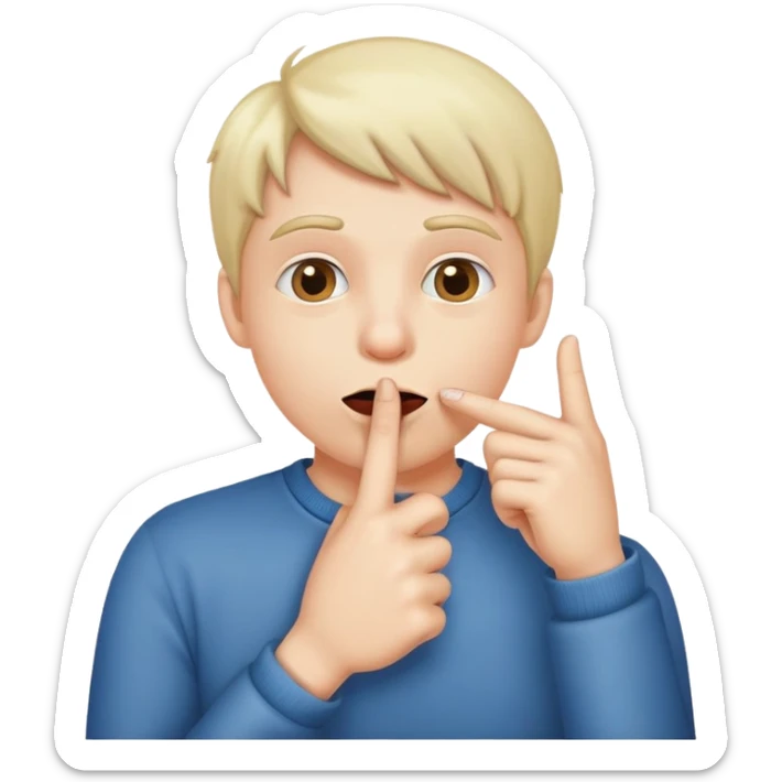 Peut tu me faire un bonhomme qui mets son doigts dans sa bouche avec un regard un peu coquin  sticker