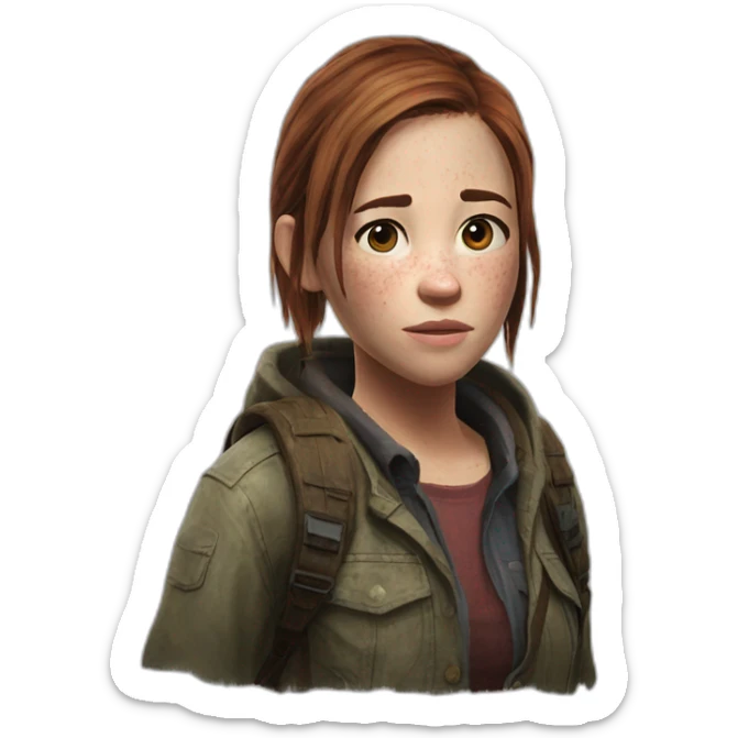 Ellie the last of us en super nana sticker