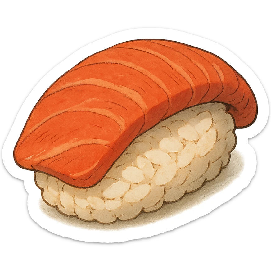 nigiri sushi, ghibli style sticker