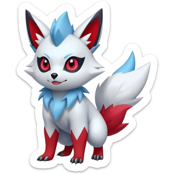Epic Shiny Cute Kawaii Zangoose-Zorua-Zoroark-Pokemon-fakemon-hybrid-animal Full Body  sticker