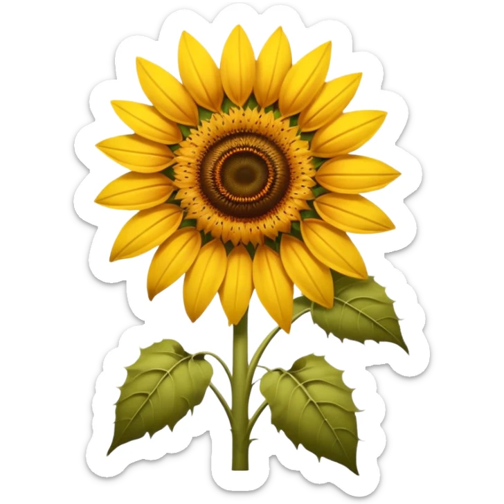 sunflower emoji with some petals wilting and drooping, showing signs of fading and decay, still recognizable as sunflower sticker