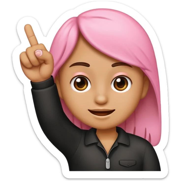 👉 make a emoji with that’s but have the middle finger an pinky also poke out but hide the thumb but keep the ring finger tucked in sticker