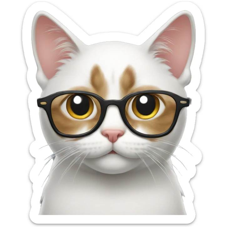 Cat with glasses  sticker