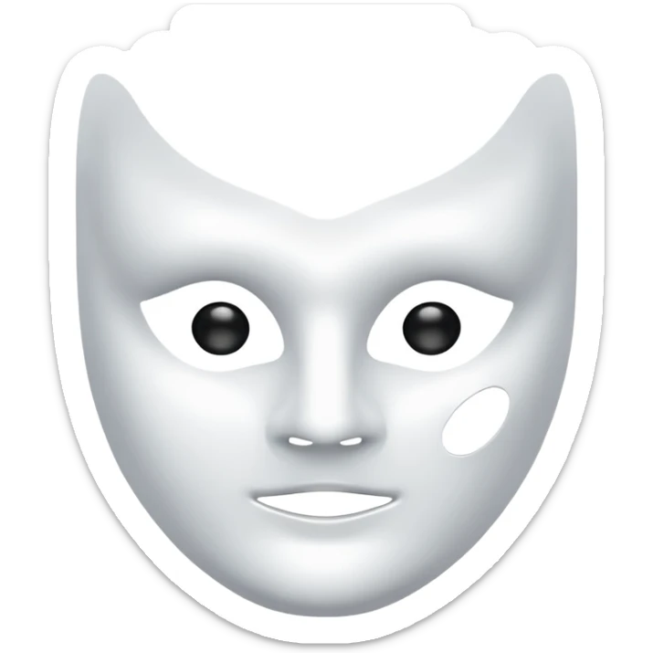a sheet of white mask pack for face skincare beauty, transpalent holes on eyes and mouth, without real eyes and mouth sticker