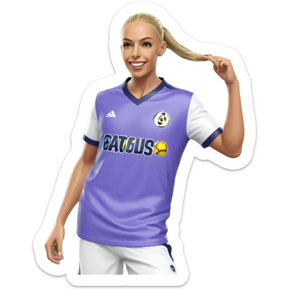 smiling boy in soccer uniform sticker