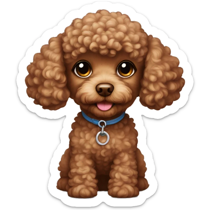 Brown toy poodle pup  sticker