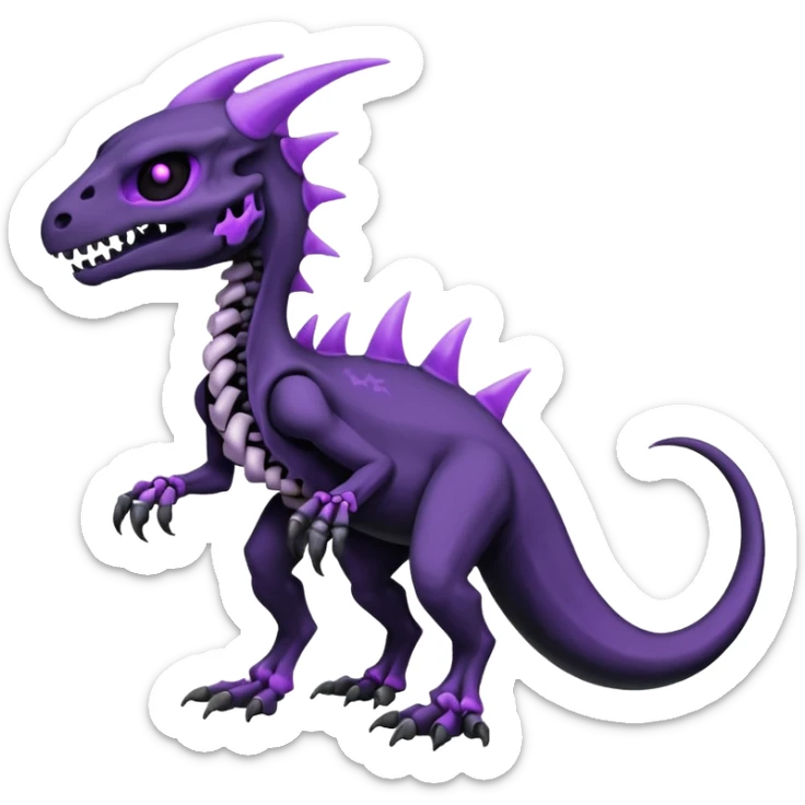 Nebulae Gothic Spooky Salandit-Cubone-Duskull-Noibat-Fakémon-hybrid-creature (full body)  sticker